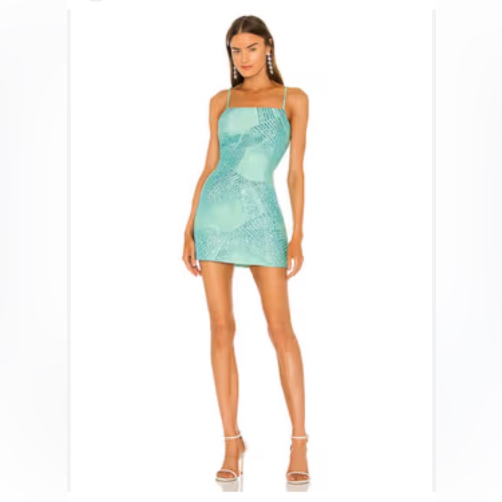 The Bar Metallic Print Mermaid Mini Dress